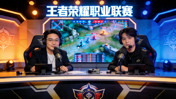 官方赛事解说正在直播王者荣耀职业联赛